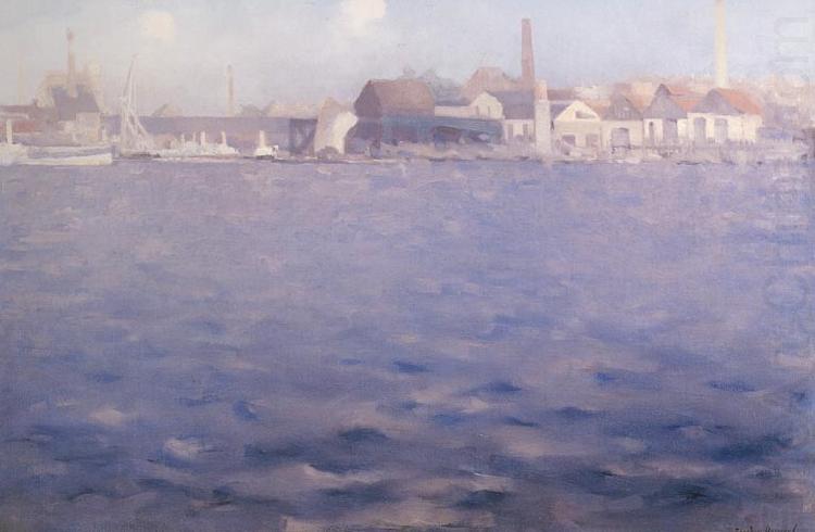 Theodore Roussel Blue Thames End of a Summer Afternoon Chelsea china oil painting image